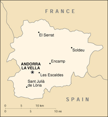 Andorra im Zentrum der Pyrenen ...