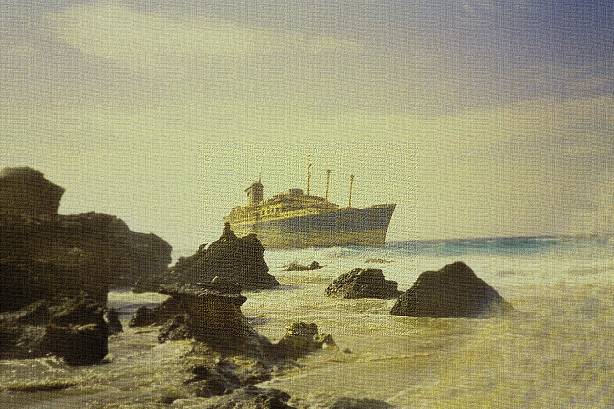 Das Geisterschiff an der Westkste Fuerteventuras ...