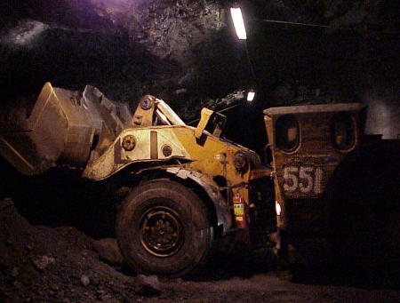 Bergbauvorfhrung im Besucher-Bergwerk ...