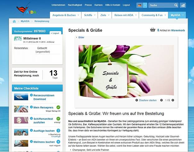 Perfekte Planung mit MyAIDA ...