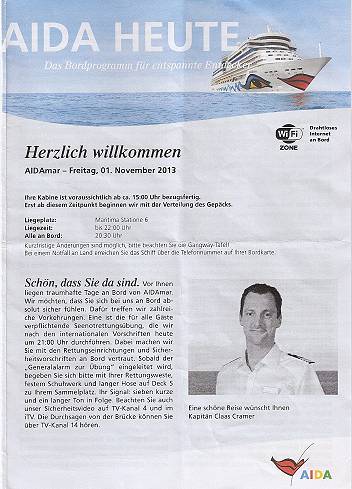 Die aktuelle Bordzeitung gibt es von nun an tglich ...