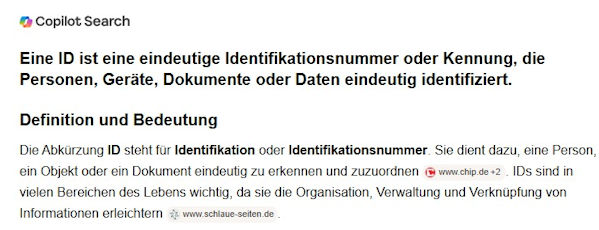 Was ist eine "ID" ..?