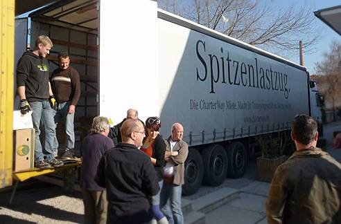 Auch die LKWs haben es geschafft ...