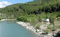 Nachtplatz am Osumi, Blick von der Hngebrcke 