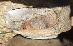 Bruchflche schon zur Hlfte angerostet