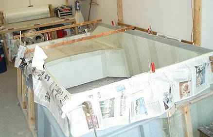 ... mit dnnen Glasfasermatten ...