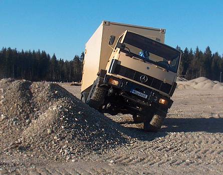 Zwischenrahmen ntig: Die Verwindung des Fahrgestells soll nicht in den Koffer eingeleitet werden