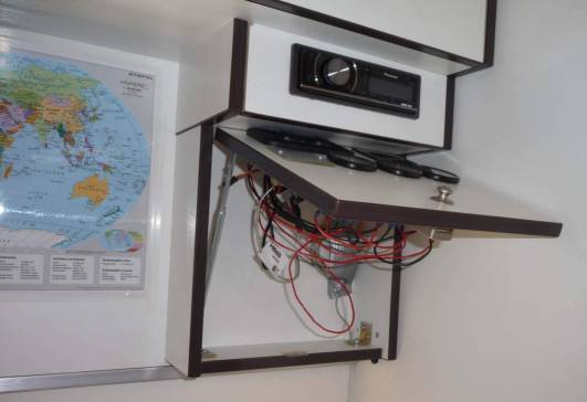 Konsole fr die elektrischen Steuerungen fr Heizung, Ladegert sowie Tankanzeigen