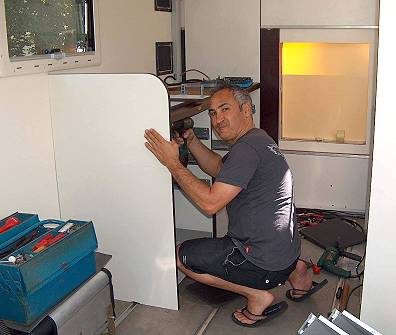 Arbeit an der Arbeitsplatte ...