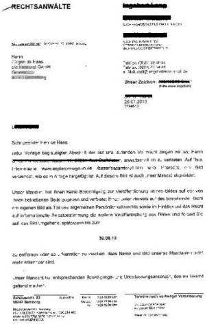 Wieder mal: Post vom Anwalt ...