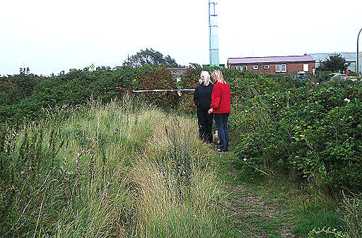 Begrenzungsdeich Yachthafen: Bonni, Simone und Loona unterwegs ...