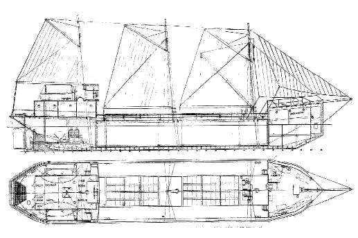 Britisches Experimental-Betonsegelschiff ...
