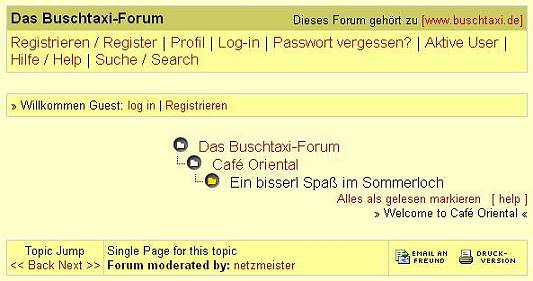 Buschtaxi-Forum - "Spa" im Sommerloch??