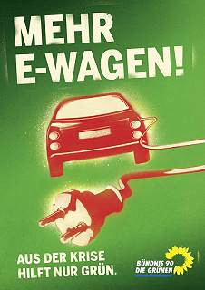 Werbeplakat B90/Die Grnen: Fr E-Mobilitt!