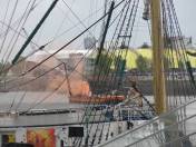 Brandbung: Der Kahn qualmt schon ...