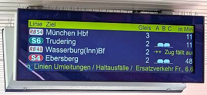 Die Reise beginnt: Schon der erste Zug f�llt aus ...