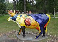 Zum Auftakt: Bunte Kuh ...