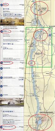 Bereich Kanalzufluss und Umgebung (Ausschnitt "fluviacarte" Canal du Midi)