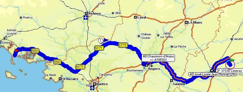 420 km Richtung Bretagne ...