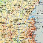 Anfahrt bis Cevennen (blau), Heimreise durch Frankreich (rot)