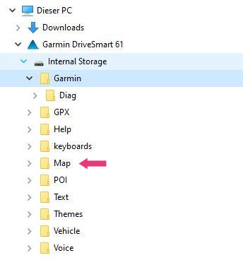 Speicherort für Karten auf dem Garmin-Gerät ... Speicherort für Karten auf dem Garmin-Gerät ...