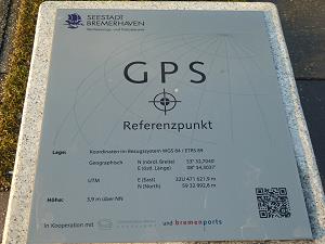 Der Referenzpunkt in Bremerhaven, die Platte ...