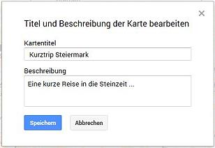 Der Reiseplan bekommt einen Namen ...