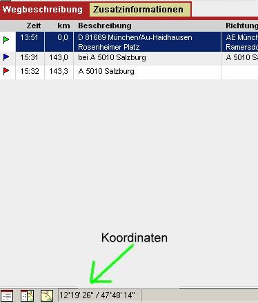 Koordinatenanzeige inbegriffen ...
