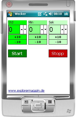 Der Wecker in Aktion ...