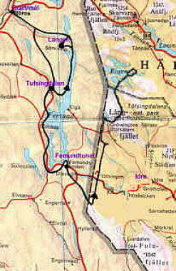 Streckenverlauf Femundlopet 2001 ...