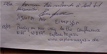 Eintrag ins Gästebuch Eintrag ins Gästebuch