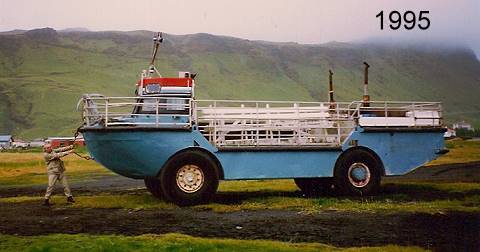 Vik 1995: Touristen-Amphibienfahrzeuge starteten noch von hier ...