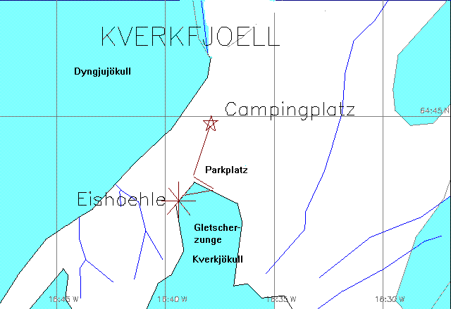 Karte: Vom Campingplatz zur Eishhle