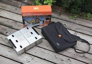 Lieferung mit Tasche, in der alles zusammen Platz hat ... 