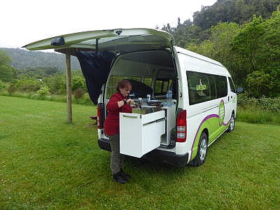 Neuseeland 2019: Mobile Outdoor-K�che mit Kartuschenofen
