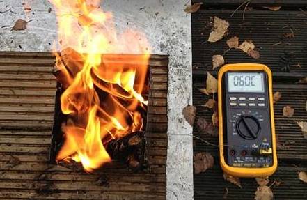 FireBox ohne Feuerschale, Temp. nach 5 Min. Vollbrand