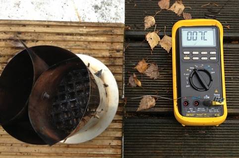 Folienhobo mit Untergestell, Temp. bei Zndung (Start der Messung)