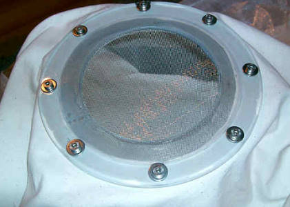 Lftungsflansch mit feinem V2A Siebeinsatz ...