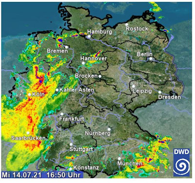 Radarbild beim DWD