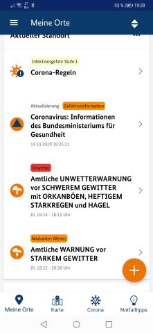 Nachrichten von NINA ...