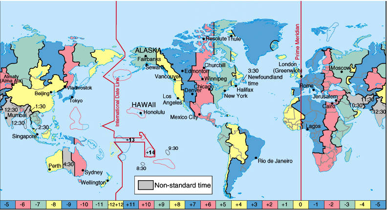 Die Zeitzonen der Welt ... (CC BY-SA 3.0)