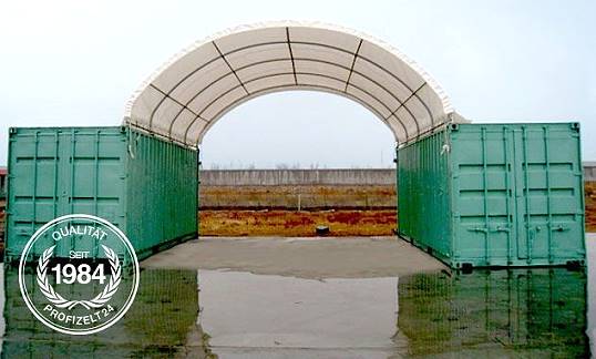 Containerberdachung (Bild: Profizelt24.de)