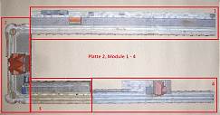Platte 2 mit 4 Hafenmodulen