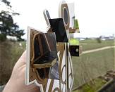 Blick von vorn auf das Peilgehuse: Fr Messungen umzudrehen ...