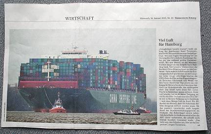 Der neuste Superfrachter ...