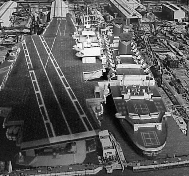 ... und Montage eines Szenarios von 1964 in Newport News im richtigen Grenverhltnis