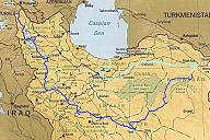 Reiseroute, dritte Etappe (trkis eingezeichnet) ...