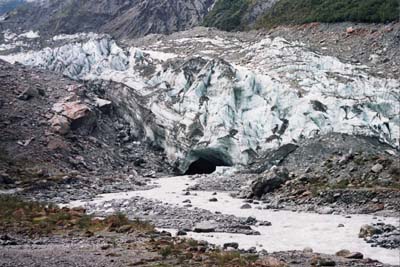 Ende der Gletscherzunge ...