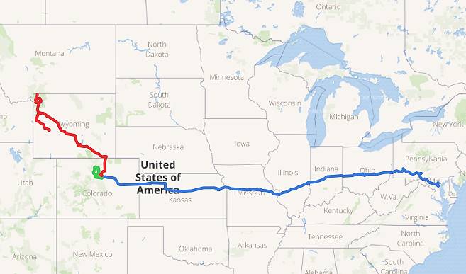 Rot: Aktuelle Fahrstrecke ...