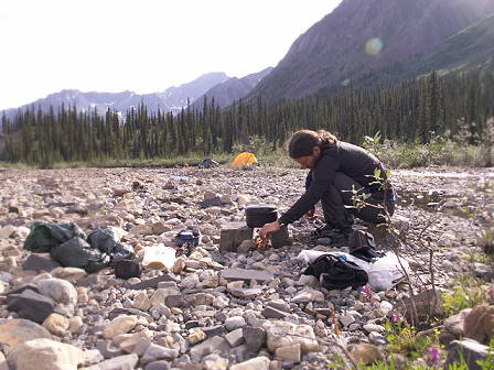 Lager in Camp 4 auf einer Art Insel ...